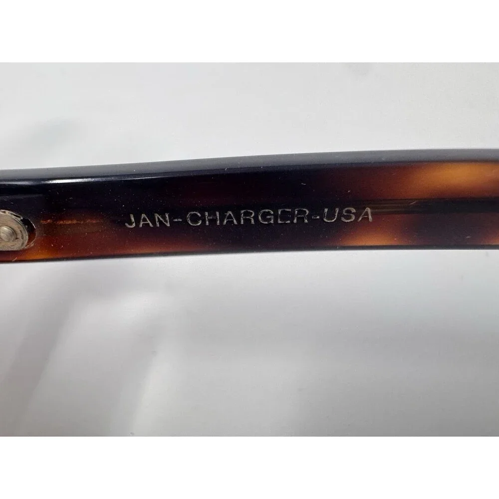 Vintage JAN Charger USA Eyeglass Frames Only 48-17-145 Brown Tortoise NOS